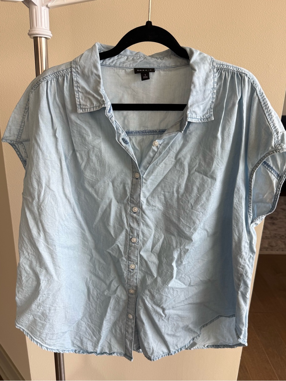 Torrid Light Blue Tencel Dolman Button-Down Shirt
